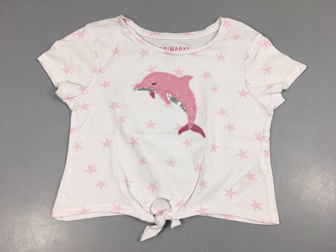 T-shirt m.c blanc nouable dauphin sequins, moins cher chez Petit Kiwi