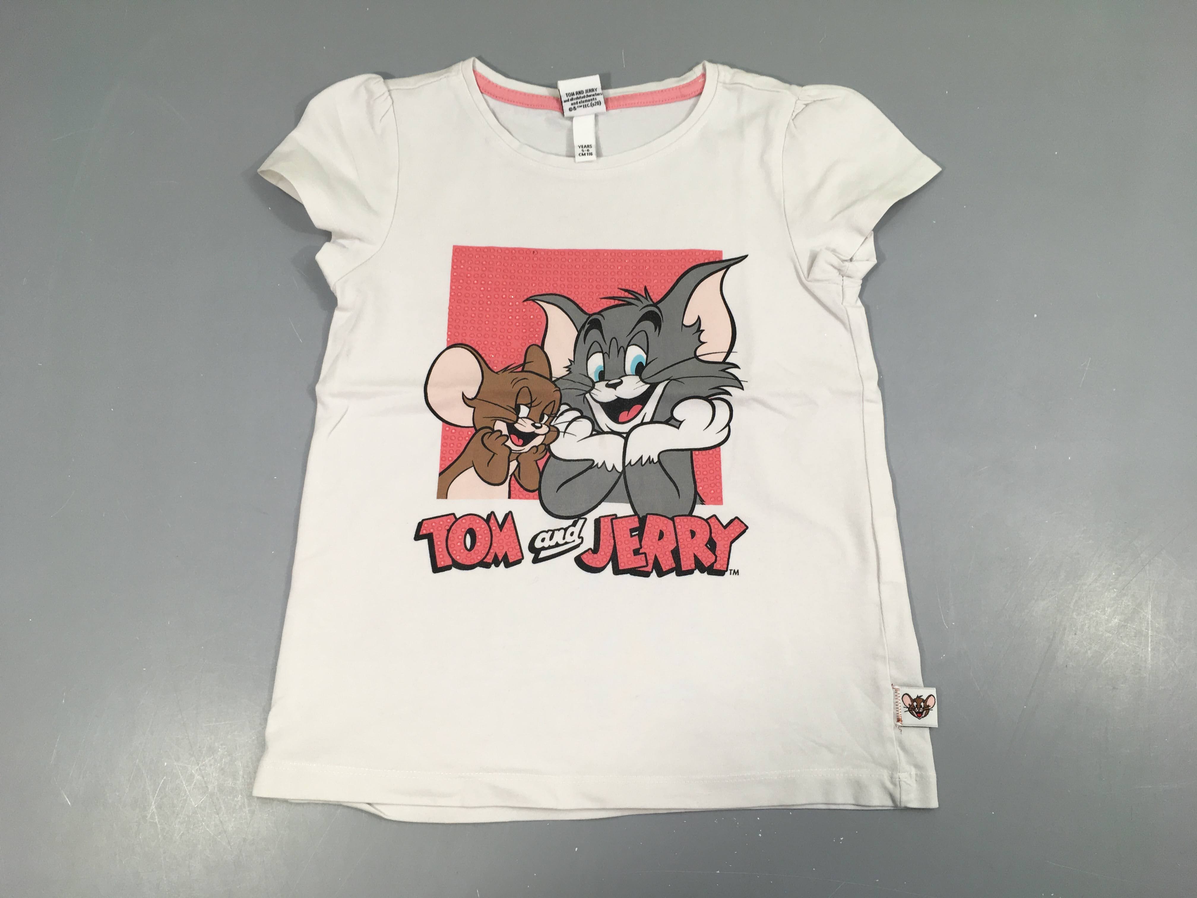 T-shirt m.c blanc Tom & Jerr.y Petites taches au dos