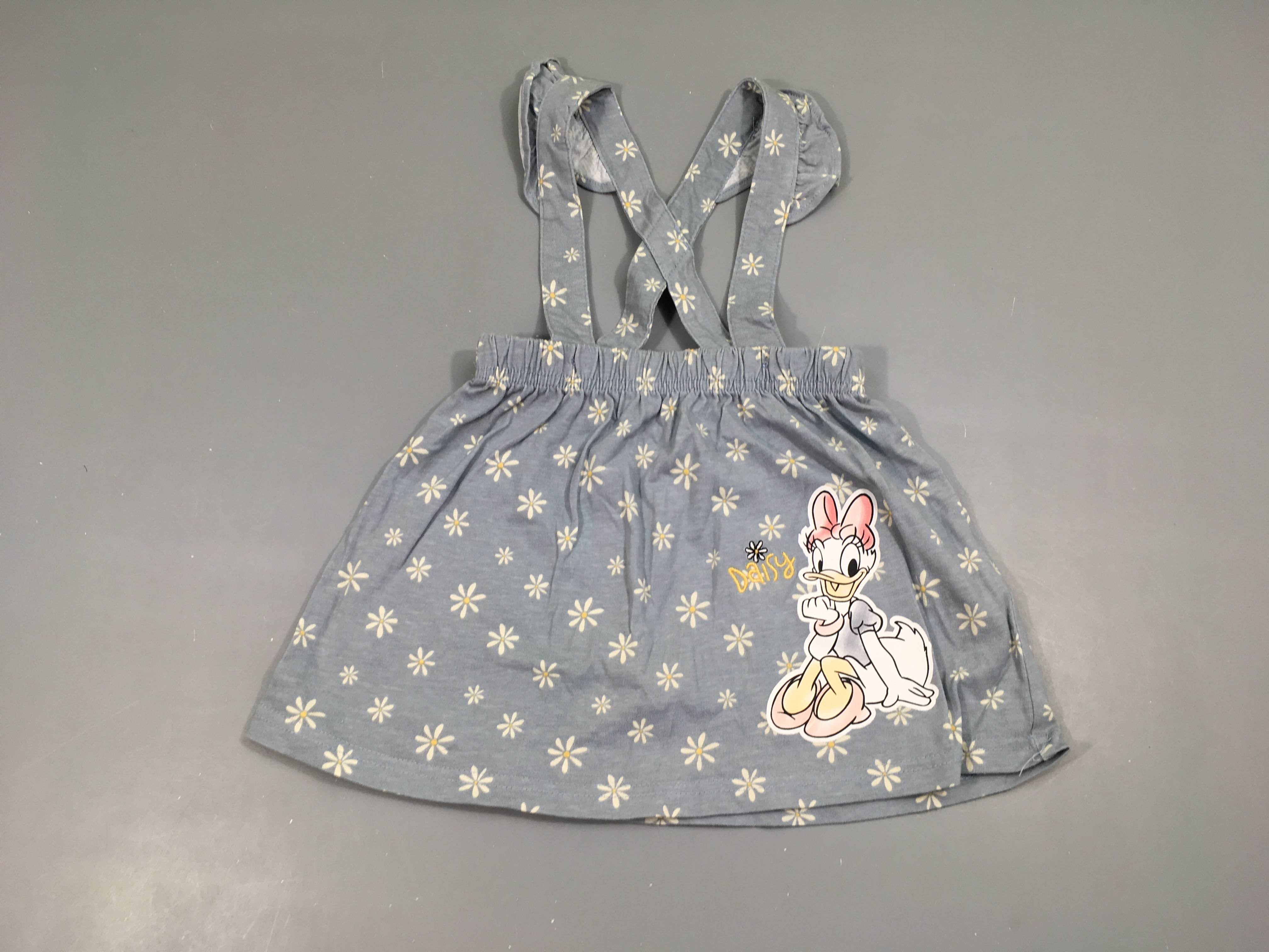 Jupe jersey bleu Daisy bretelles