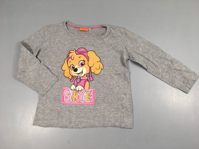 T-shirt m.l gris chiné Skye Pat Patrouille, moins cher chez Petit Kiwi