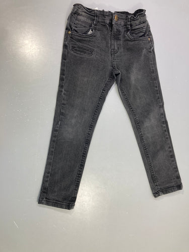 Pantalon jean gris délavé slim, moins cher chez Petit Kiwi