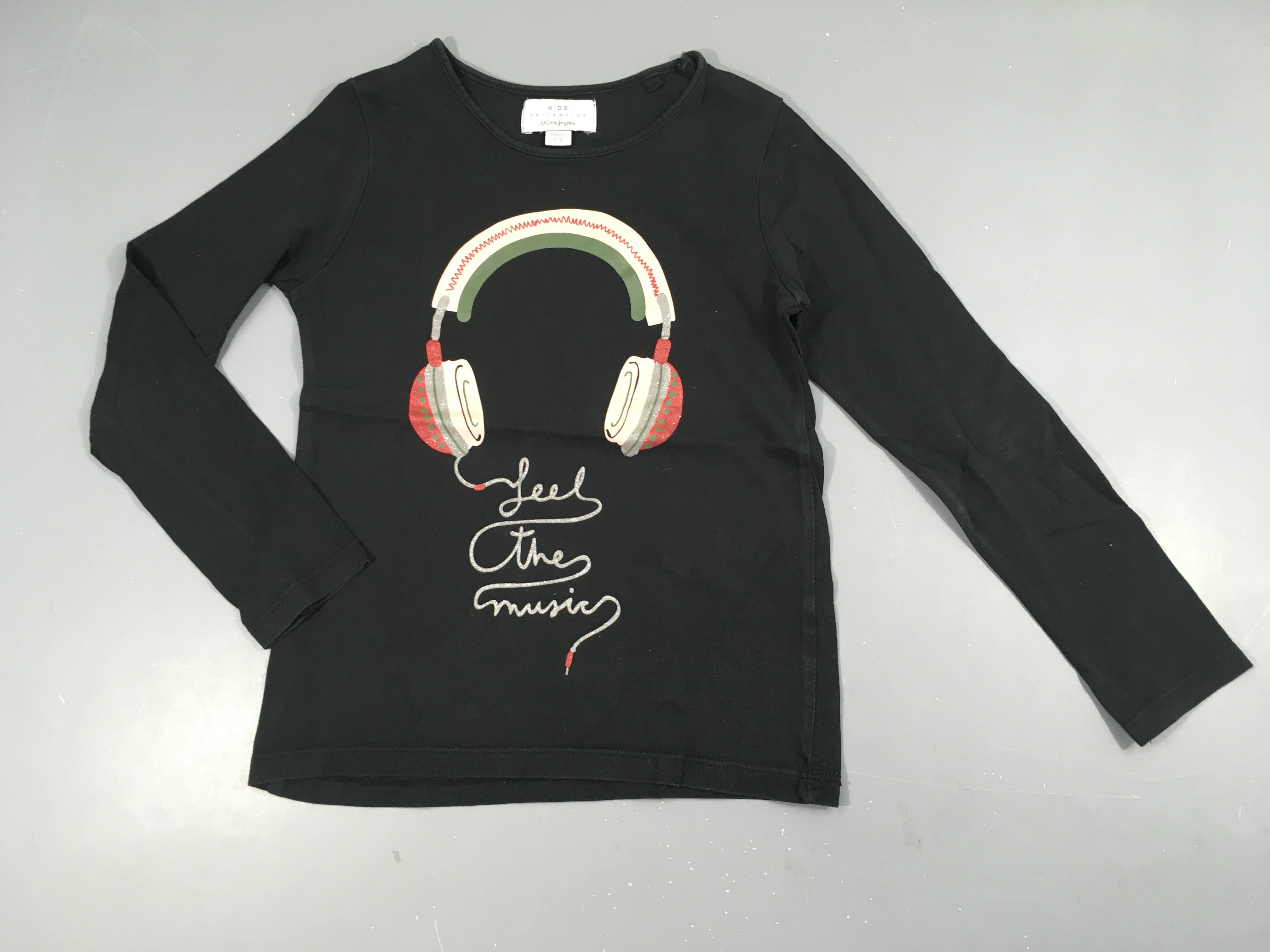 T-shirt m.l noir Casque