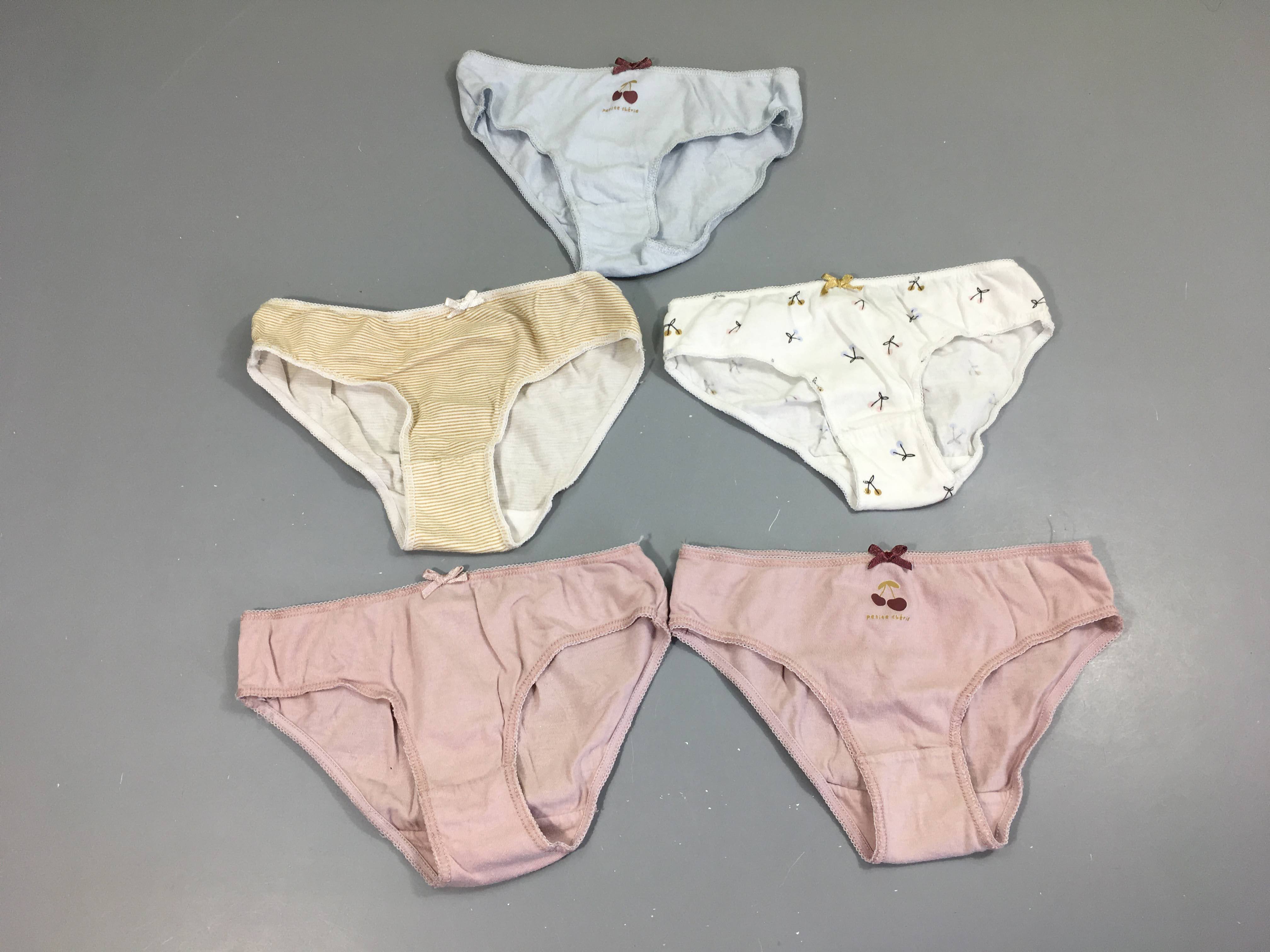 6 culottes blanc/bleu/rose