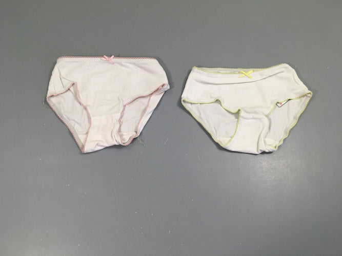 2 culottes blanc/rose/jaune, moins cher chez Petit Kiwi