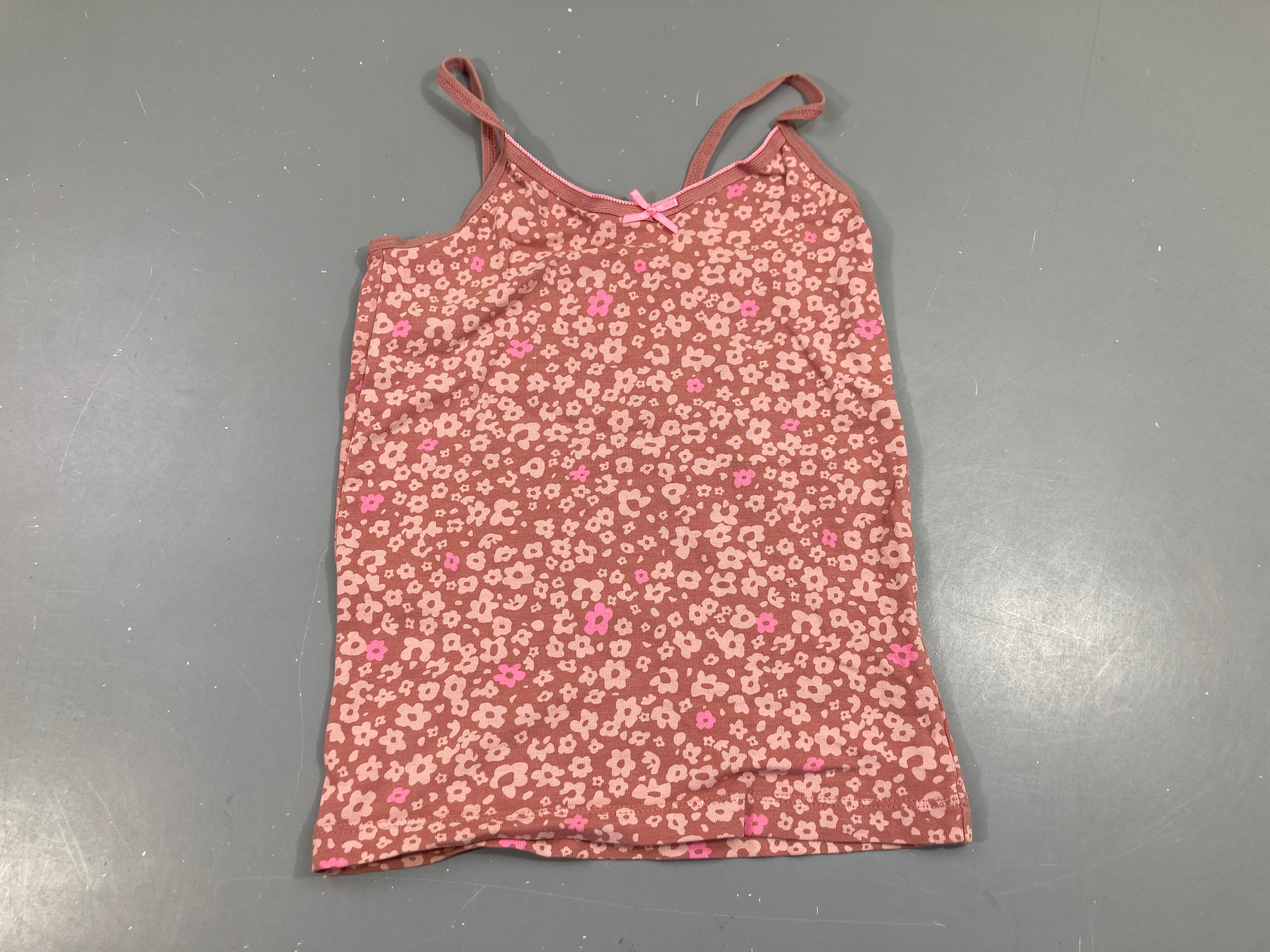 Chemisette fines bretelles rose fleurs