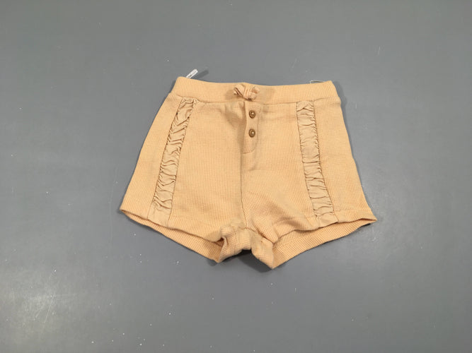 Short molleton texturé saumon, moins cher chez Petit Kiwi