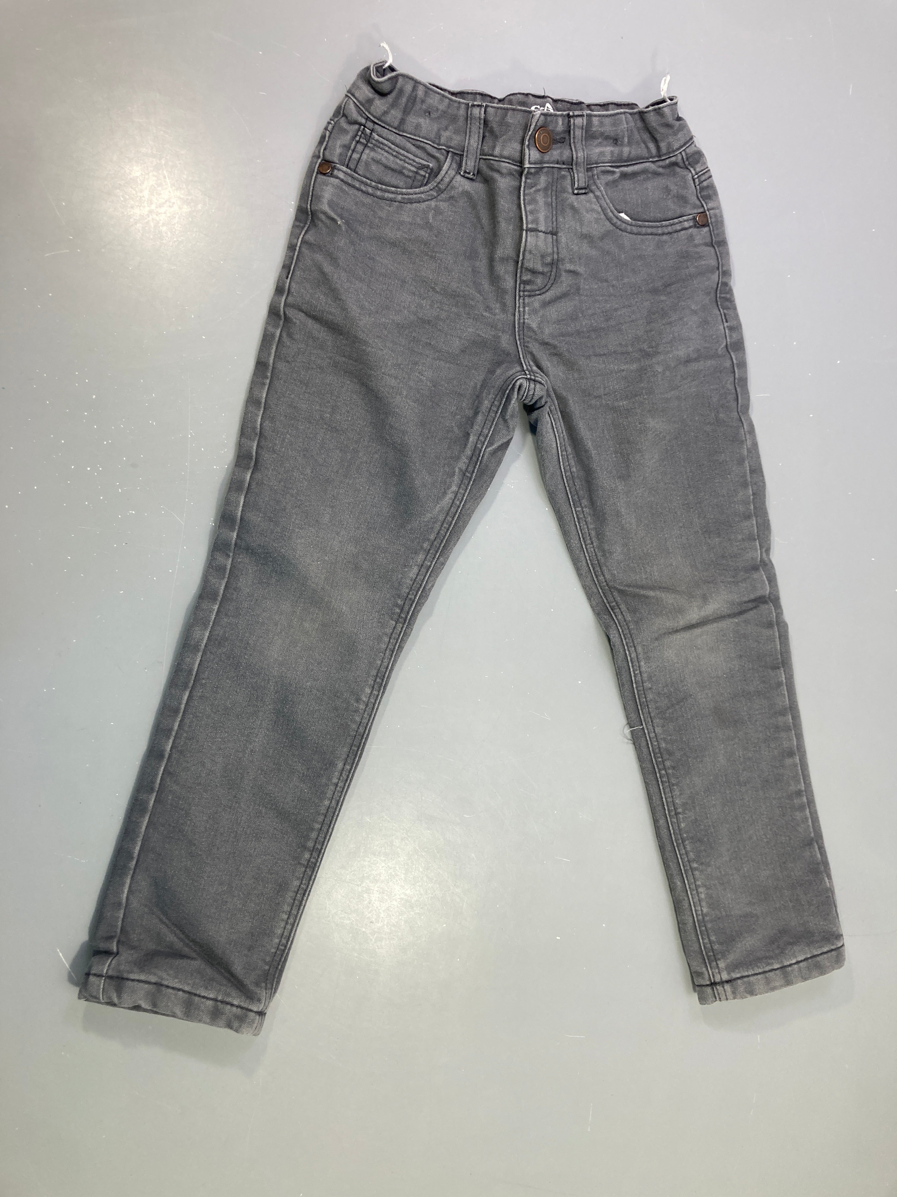 Pantalon jean gris slim doublé polar