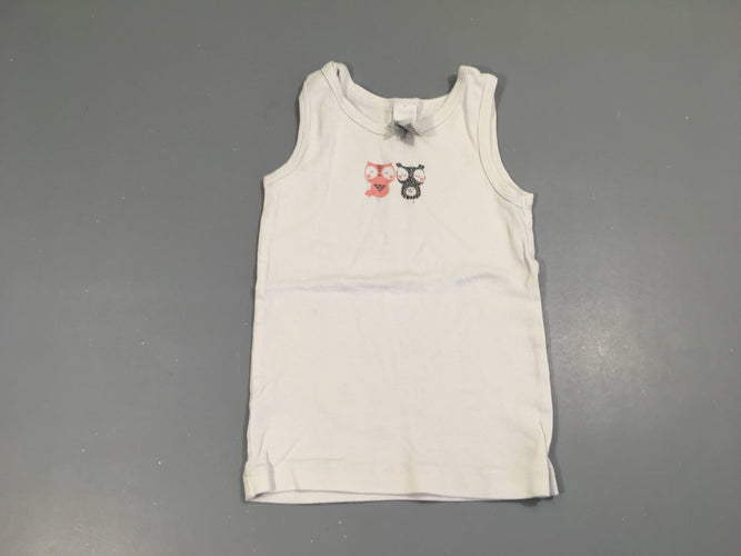 Chemisette s.m blanc hiboux, moins cher chez Petit Kiwi