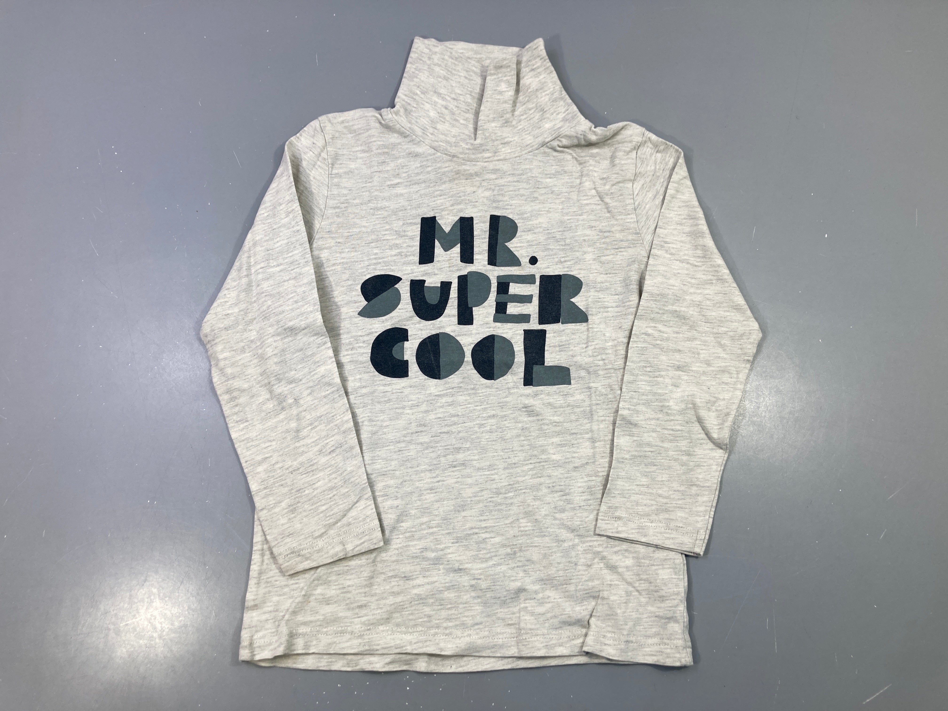 T-shirt m.l col roulé gris chiné Mr Super Cool