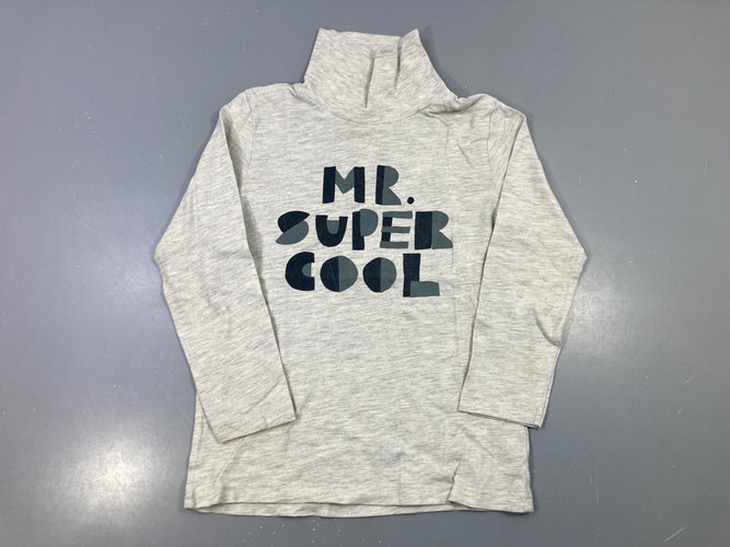 T-shirt m.l col roulé gris chiné Mr Super Cool, moins cher chez Petit Kiwi