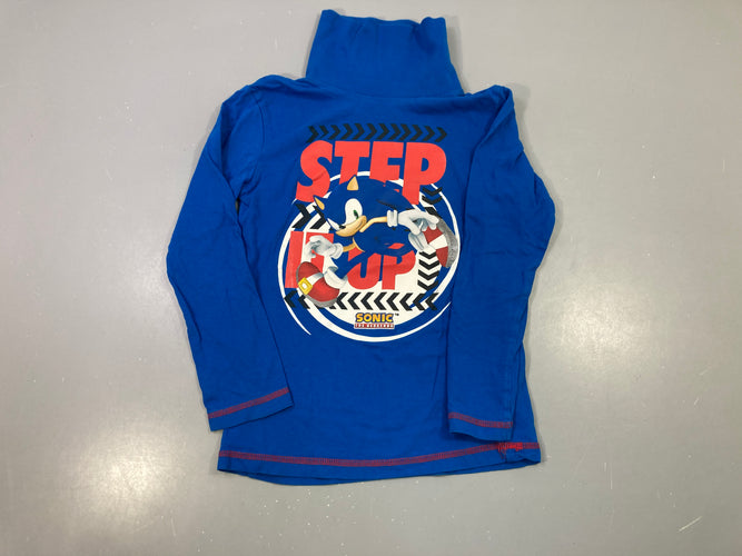 T-shirt m.l col roulé bleu Sonic Step it up, moins cher chez Petit Kiwi