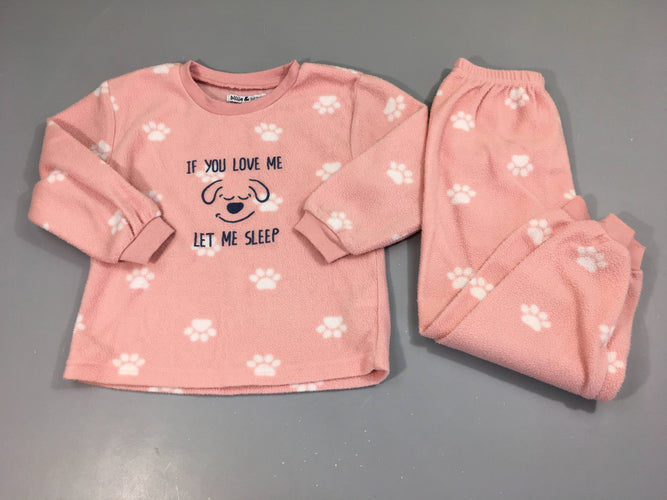 Pyjama 2 pcs polar rose chien Love, moins cher chez Petit Kiwi