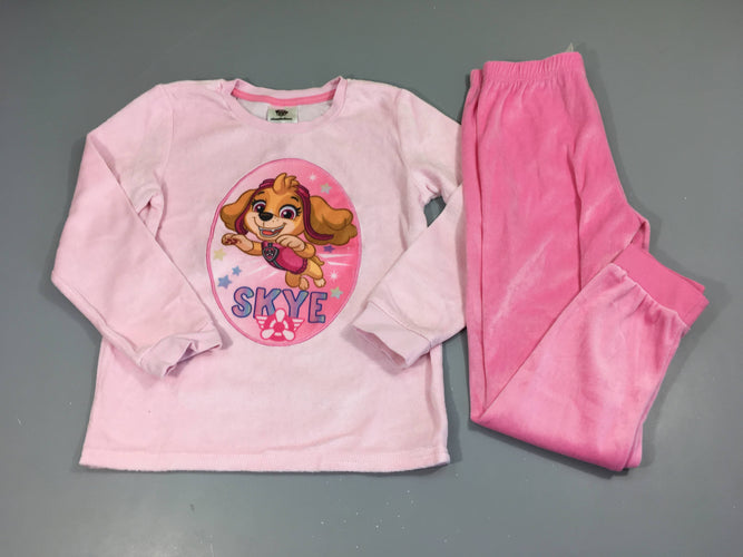 Pyjama 2pcs velours rose Paw Patrol, moins cher chez Petit Kiwi