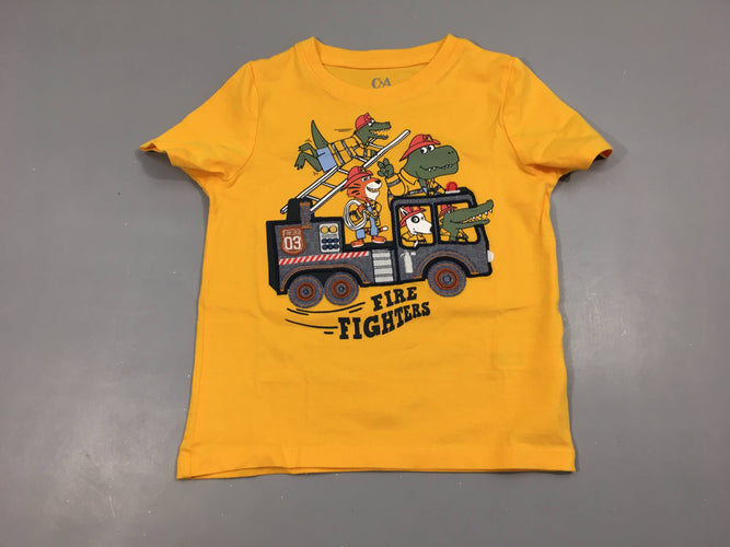 T-shirt m.c jaune bus relief, moins cher chez Petit Kiwi