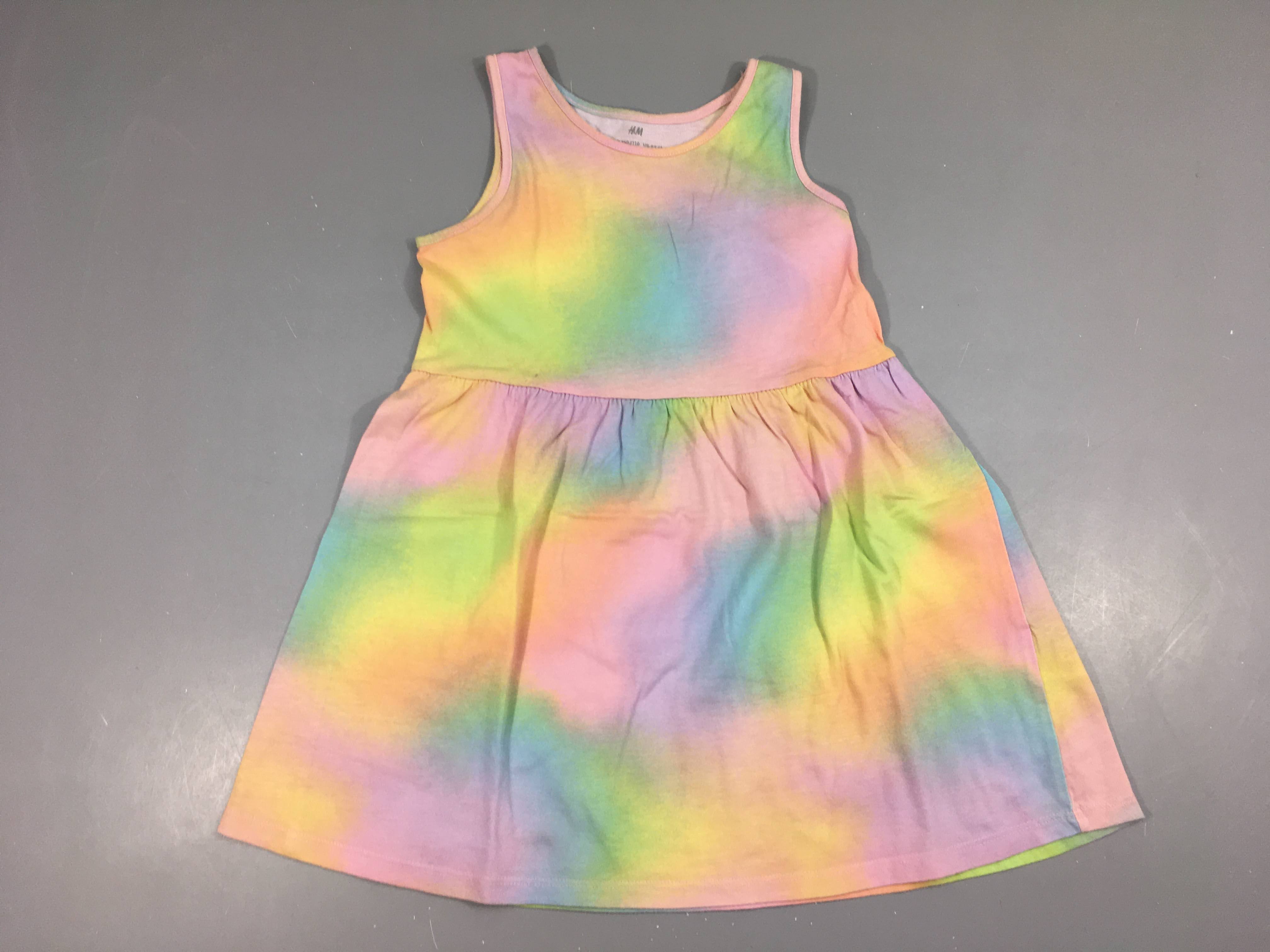 Robe s.m jersey effet couleur jaune bleu vert