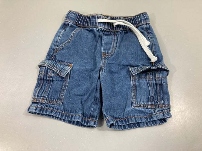 Short jean bleu foncé, moins cher chez Petit Kiwi