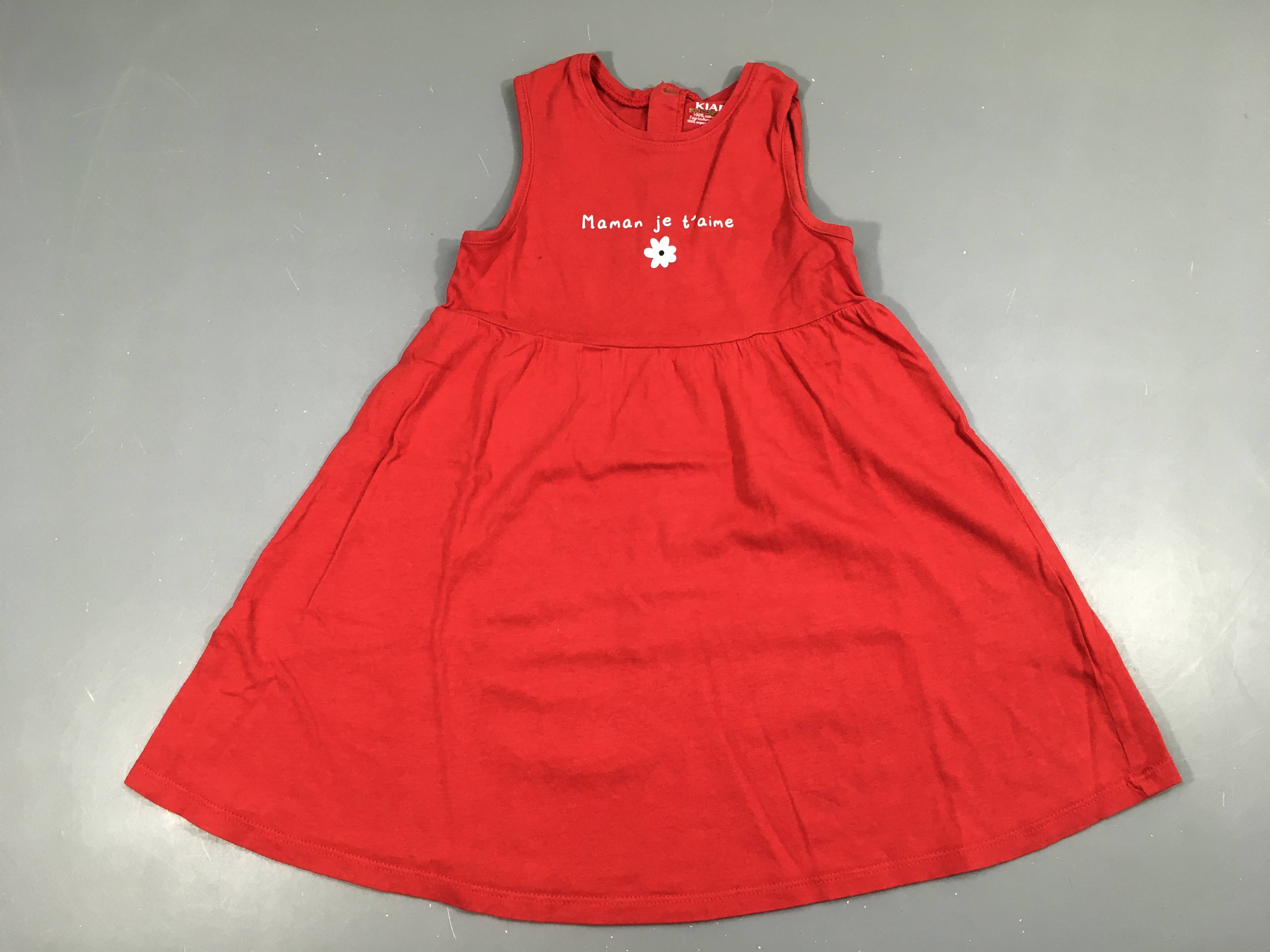 Robe s.m jersey rouge Maman je t'aime