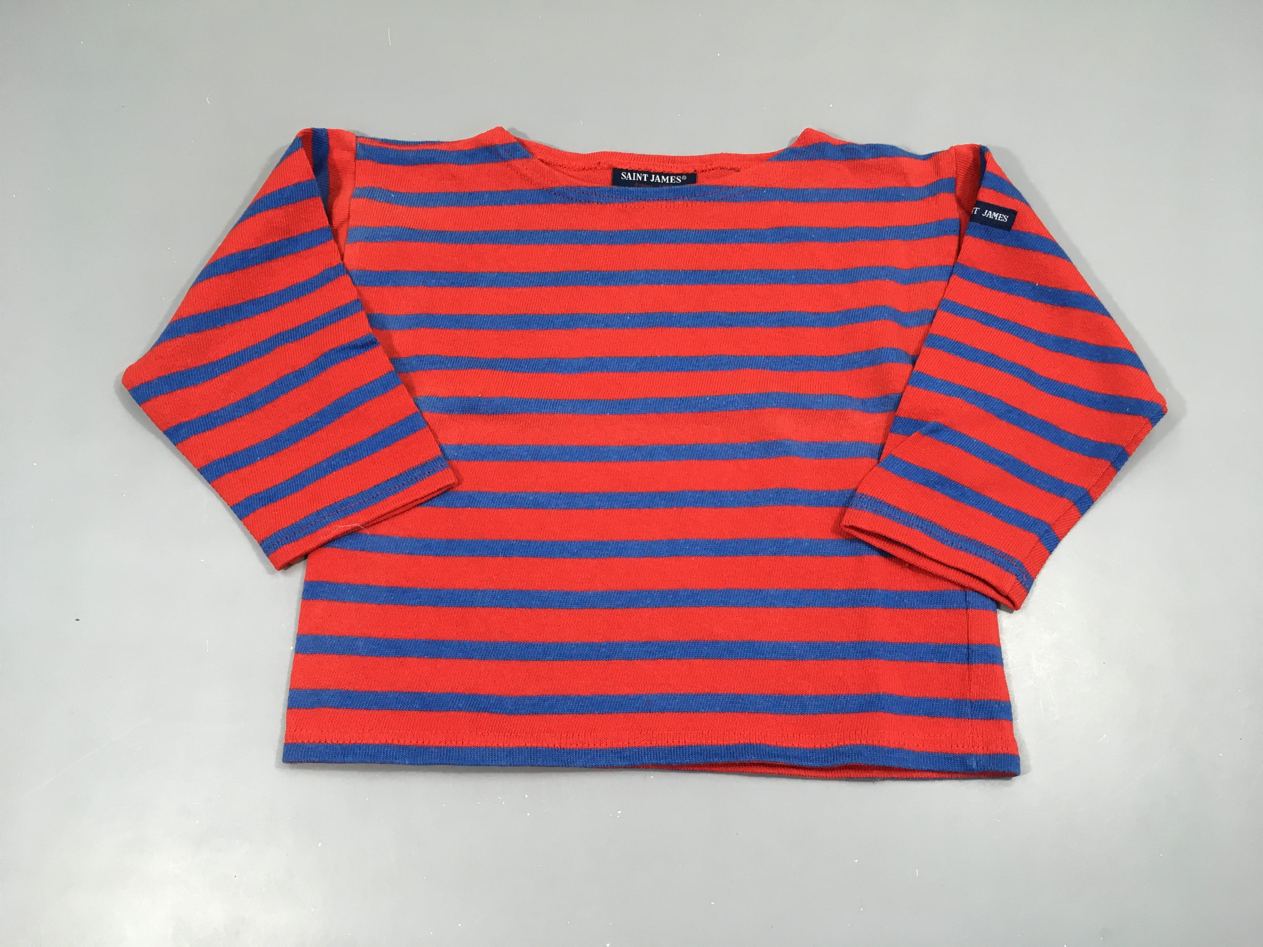 T-shirt m.l épais mailles rouge rayé bleu, Saint James