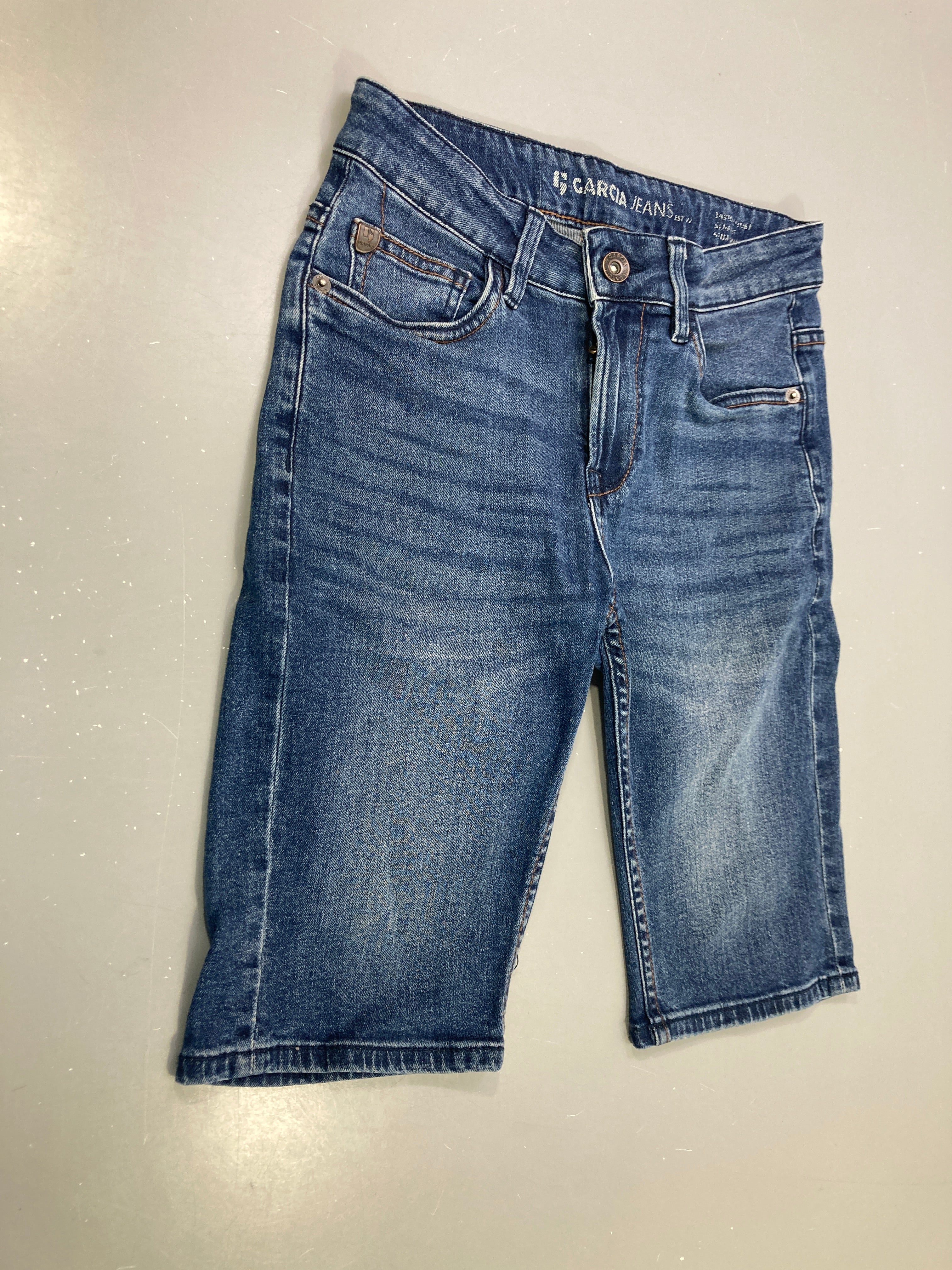 Bermuda jean bleu délavé Slim Fit