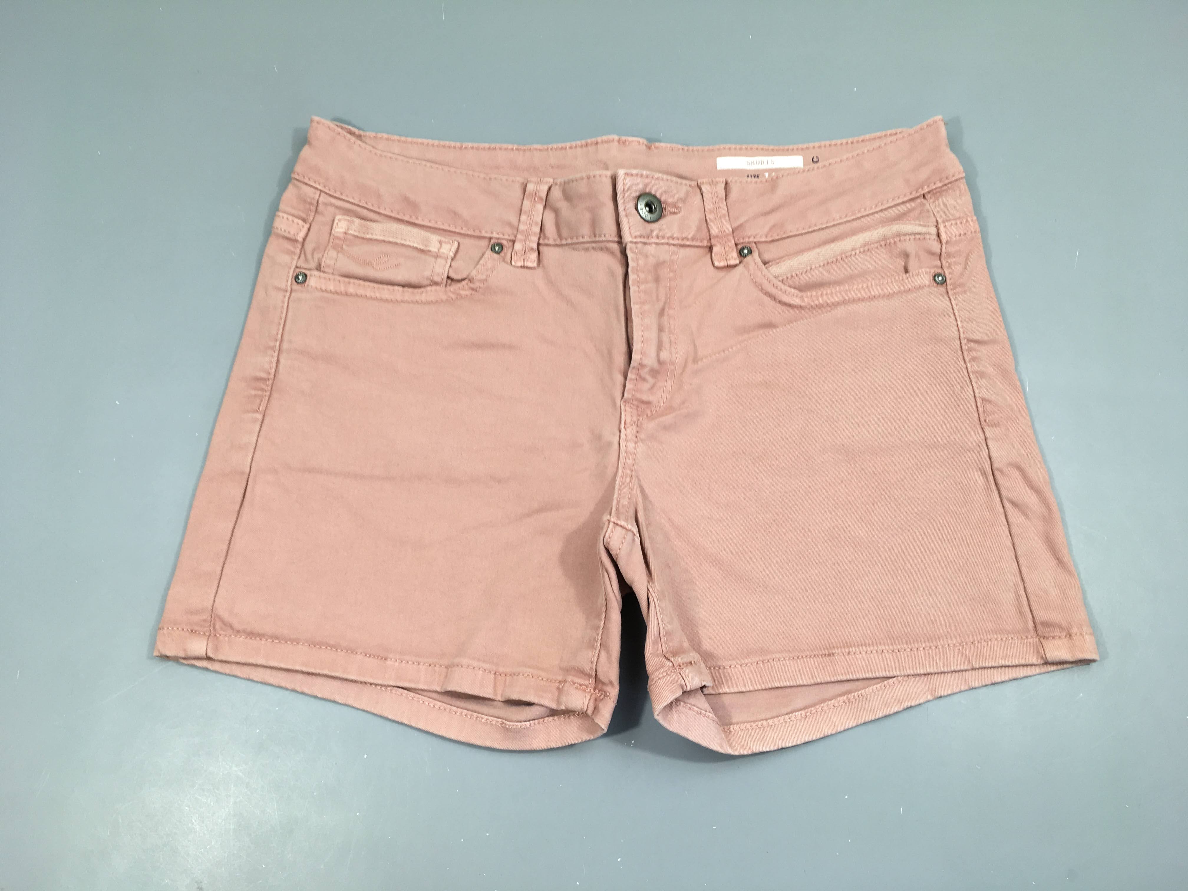 Short toile vieux rose, taille 34