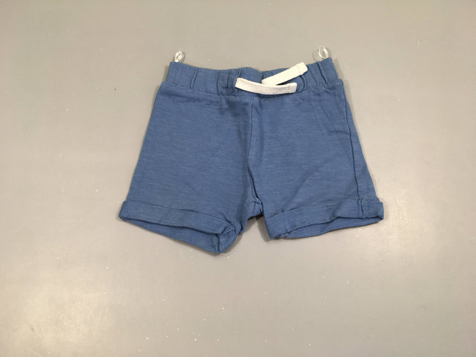 Bermuda jersey bleu flammé à revers, moins cher chez Petit Kiwi
