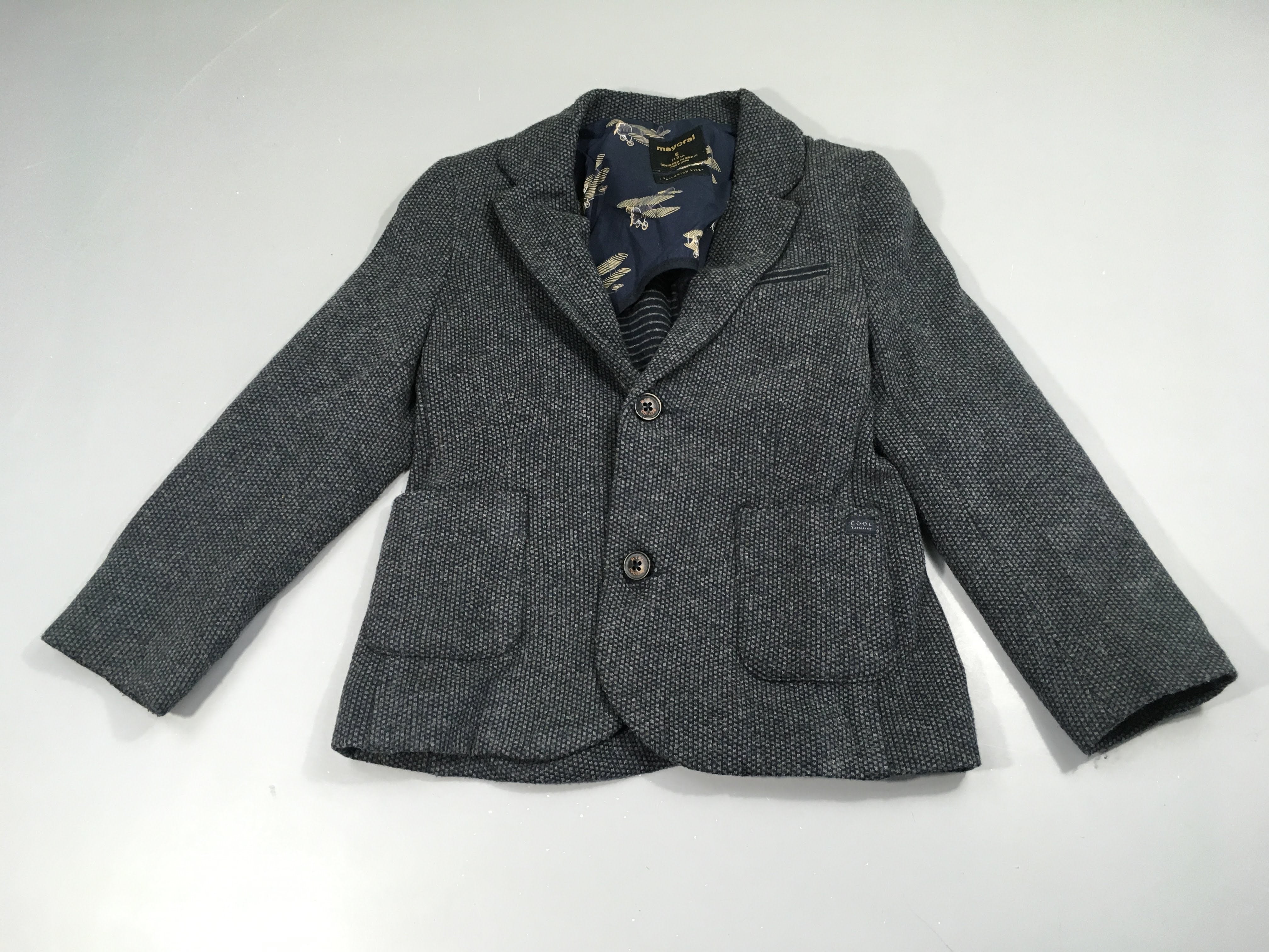 Veste blaser tweed gris