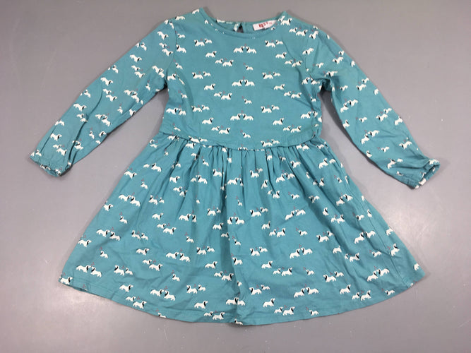 Robe m.l jersey bleue chiens, moins cher chez Petit Kiwi