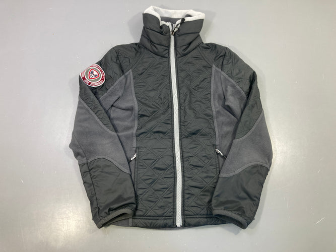 Veste d'équitation zippée grise matelassée Fouganza, moins cher chez Petit Kiwi