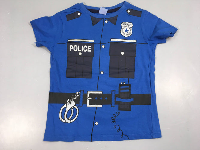 T-shirt m.c bleu Police gris pailleté, moins cher chez Petit Kiwi