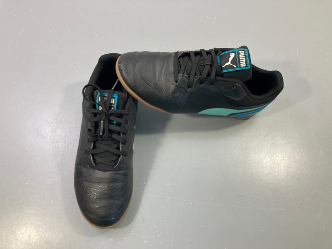 Chaussures de foot en salle noires turquoise, moins cher chez Petit Kiwi