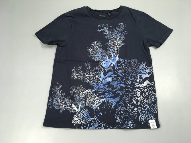 T-shirt m.c bleu foncé corail bleu, moins cher chez Petit Kiwi