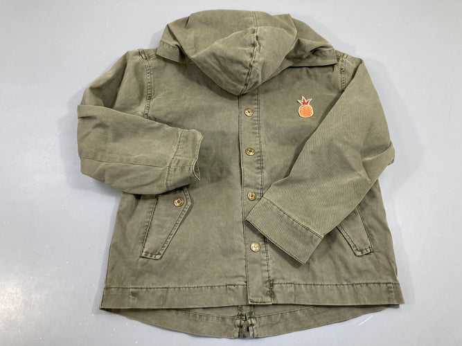Veste style parka coton kaki à capuche, moins cher chez Petit Kiwi