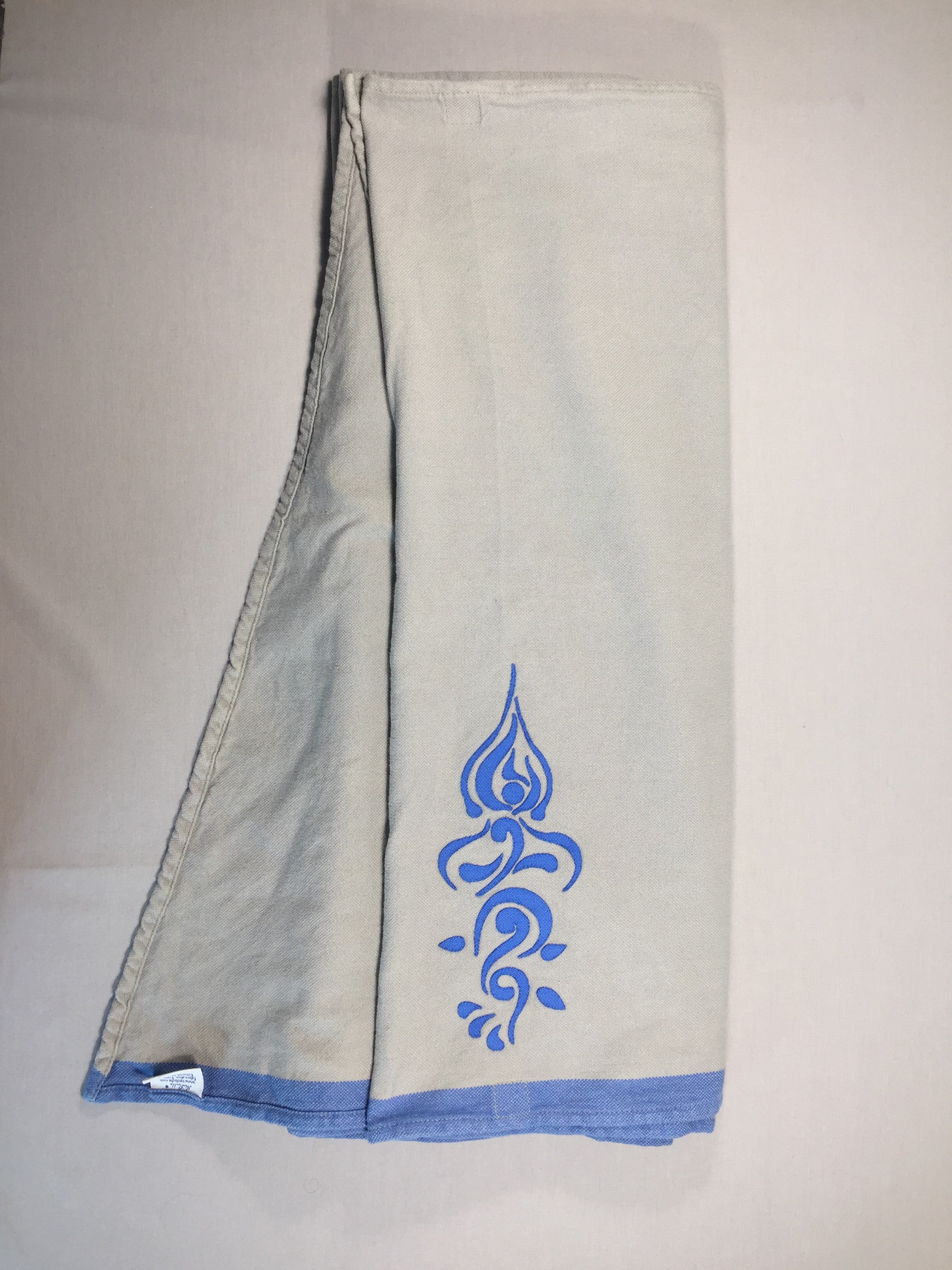 Echarpe de portage Néobulle grise - motif bleu
