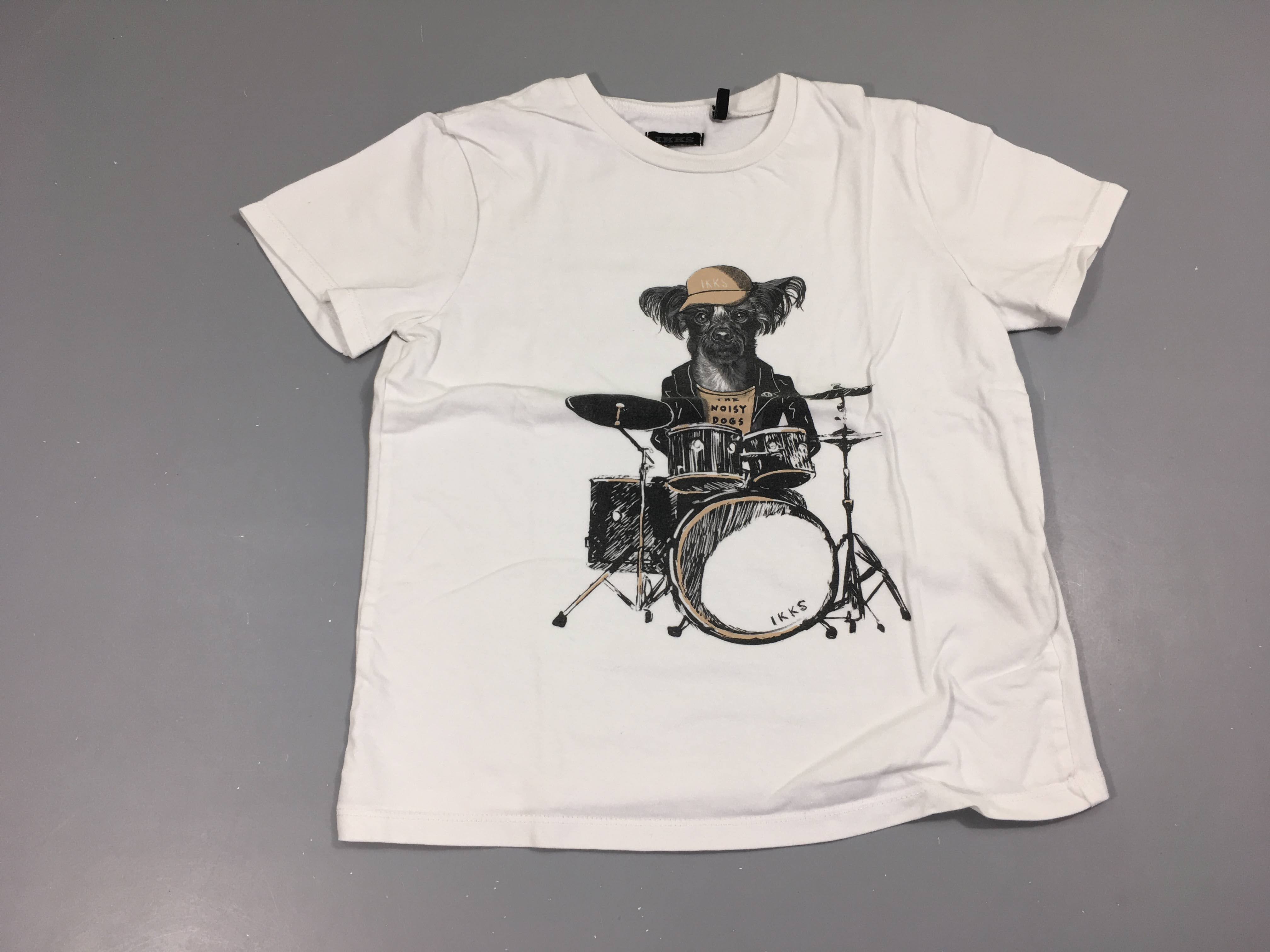 T-shirt m.c blanc chien batteur