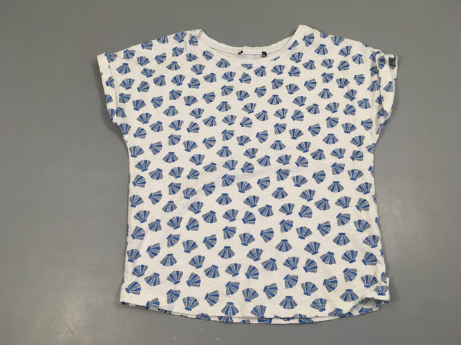 T-shirt m.c blanc coquillages bleus, moins cher chez Petit Kiwi
