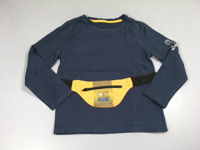 T-shirt m.l bleu foncé babane zippé, moins cher chez Petit Kiwi
