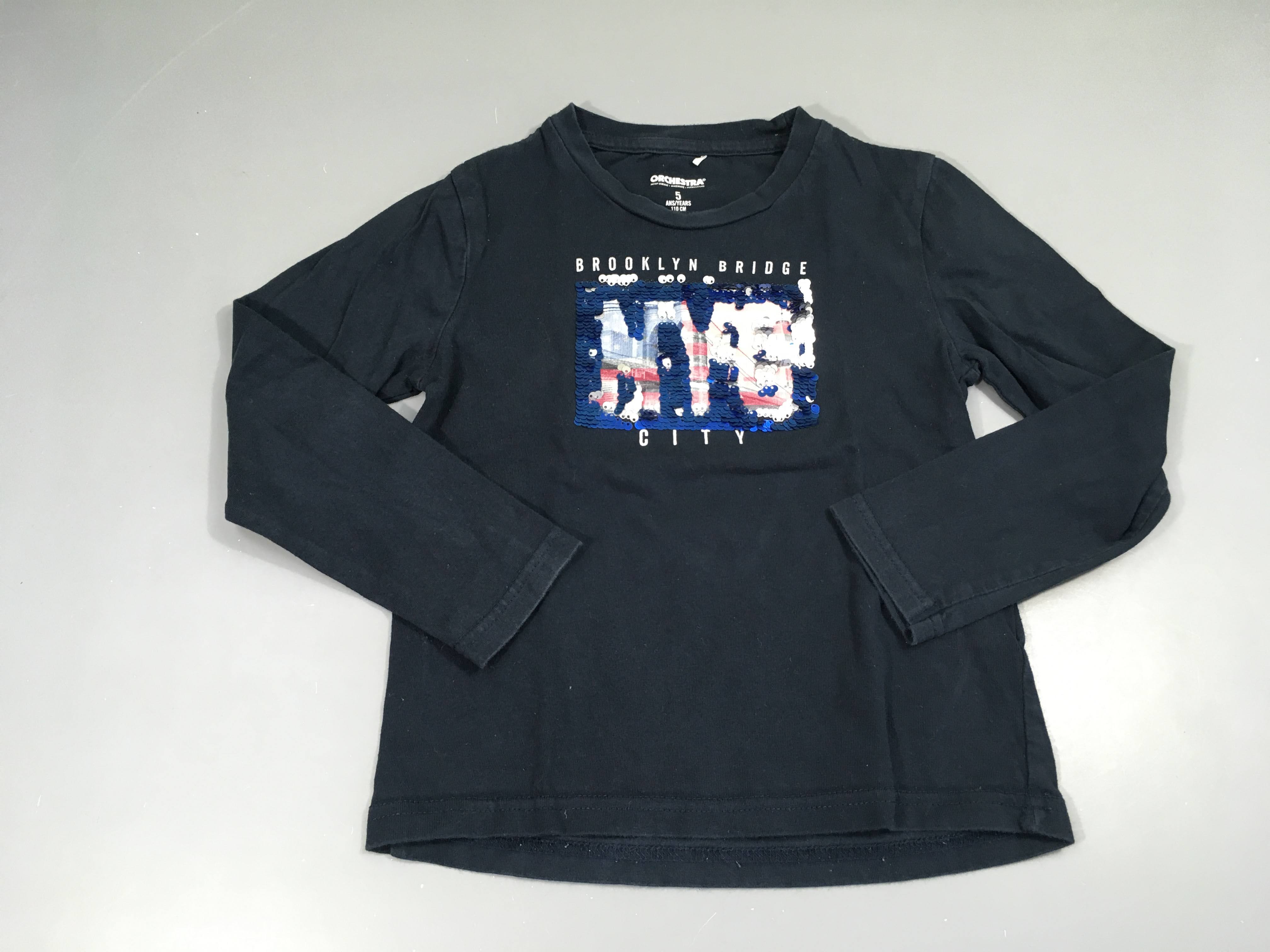 T-shirt m.l bleu marine Sequins NYC