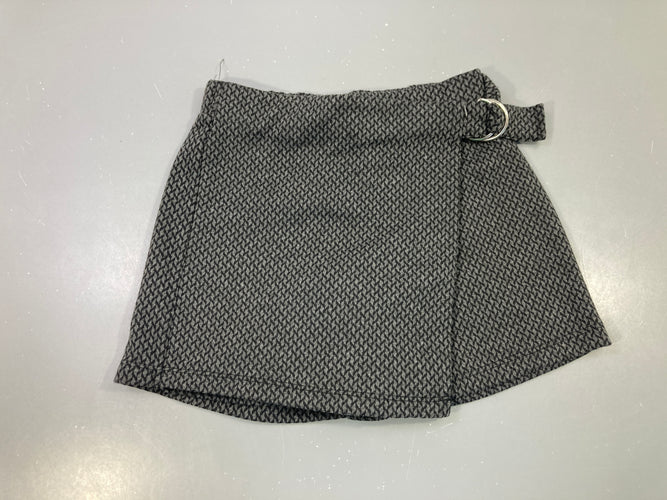 Jupe-short pied-de-poule gris noir boucle, moins cher chez Petit Kiwi