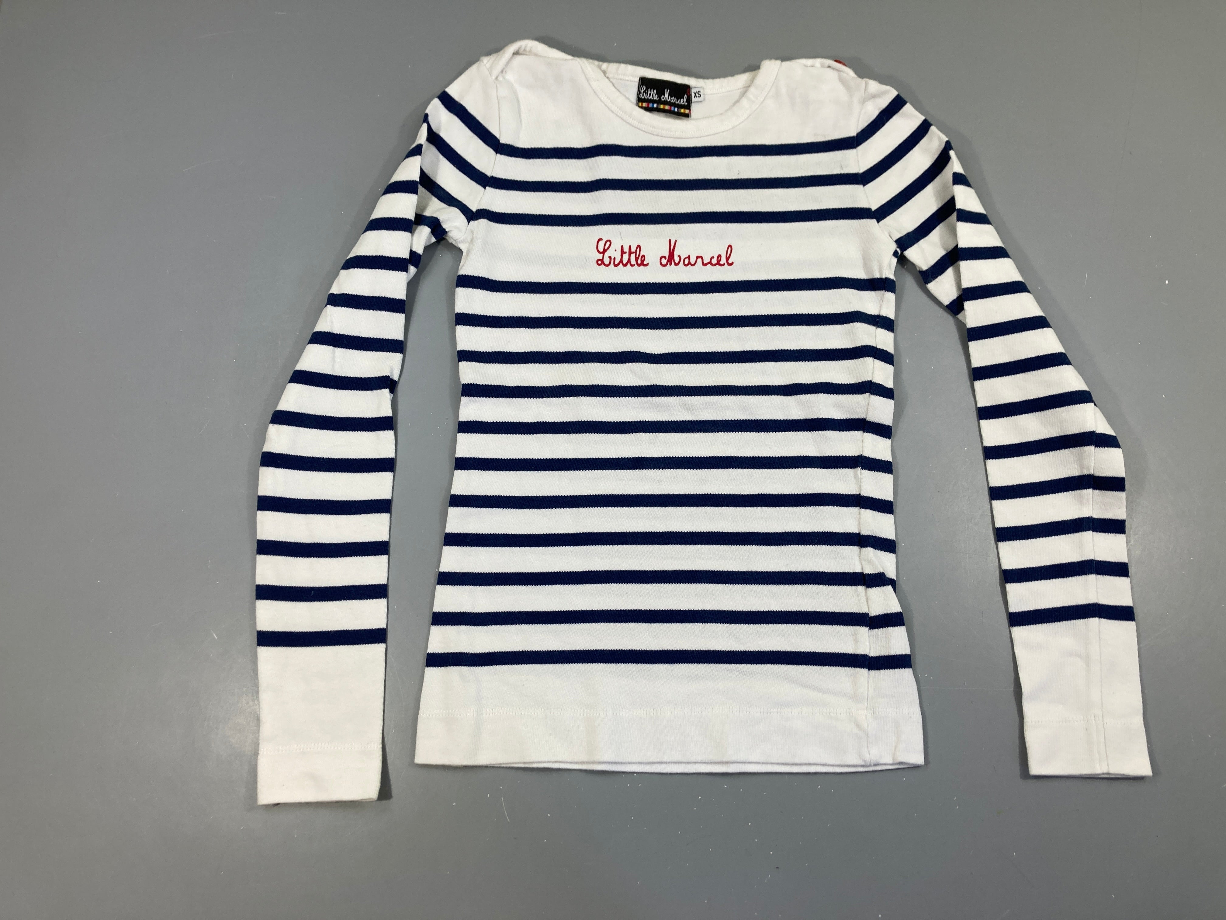 Pull léger blanc rayé bley Little Marcel