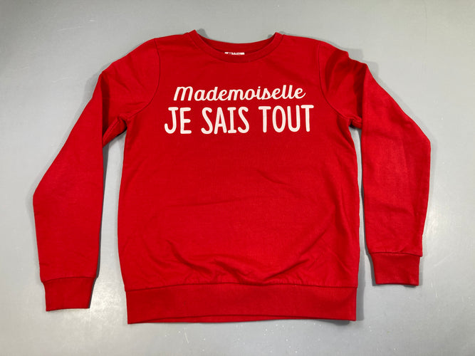 Sweat rouge Je sais tout, moins cher chez Petit Kiwi