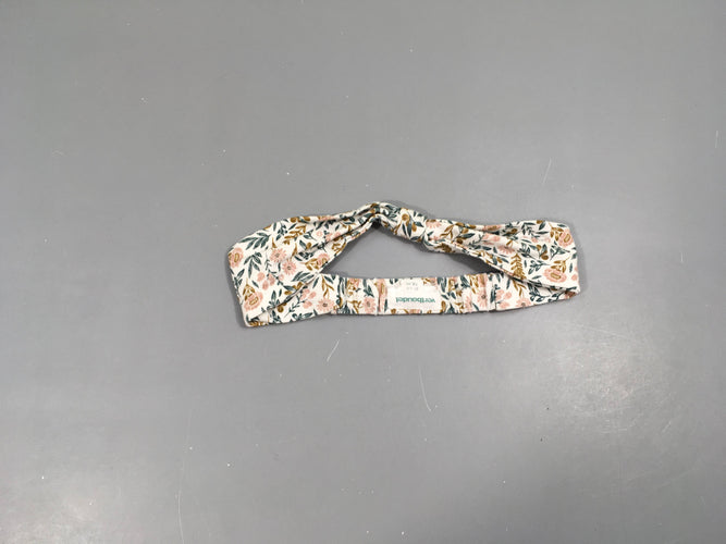 Bandeau jersey blanc fleurs, moins cher chez Petit Kiwi