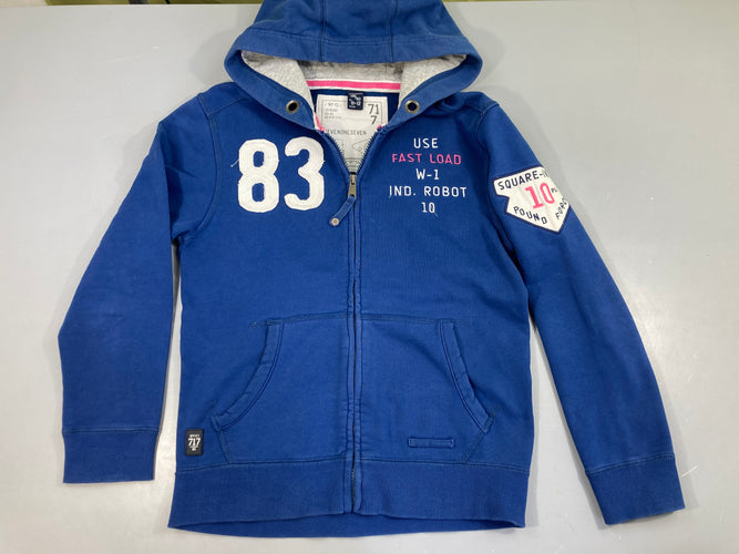 Sweat zippé à capuche bleu 83, moins cher chez Petit Kiwi