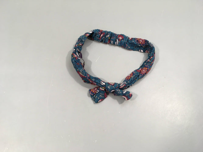 Bandeau bleu fleurs, moins cher chez Petit Kiwi
