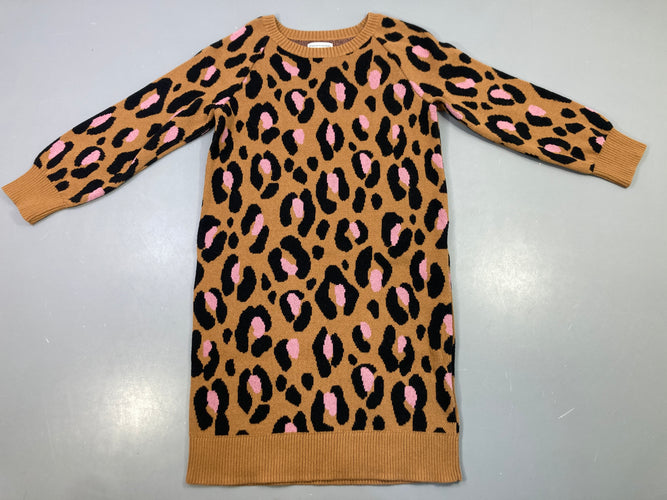 Robe pull m.l camel imprimé léopard rose, Amazon Essentials, moins cher chez Petit Kiwi