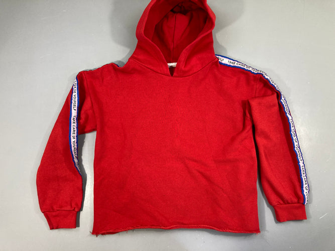 Sweat à capuche rouge effet bas, moins cher chez Petit Kiwi