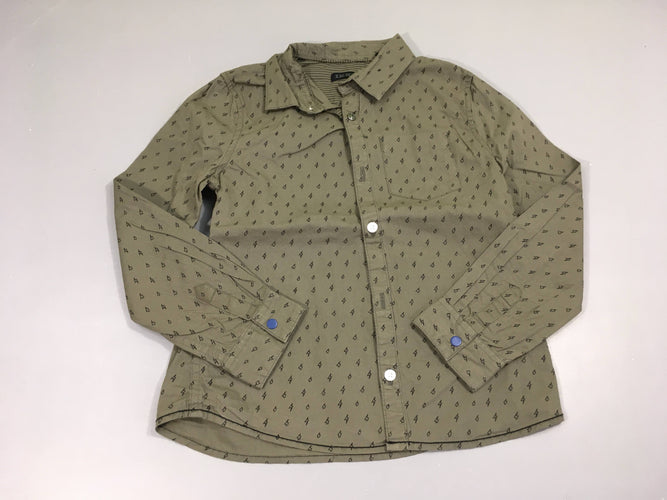 Chemise m.l kaki éclairs, moins cher chez Petit Kiwi