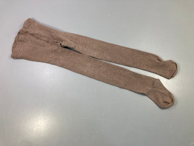 Collants marron chiné légèrement bnouloché, moins cher chez Petit Kiwi