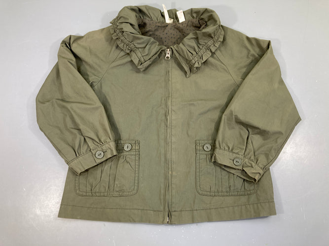 Veste coupe-vent doublée jersey kaki col, moins cher chez Petit Kiwi