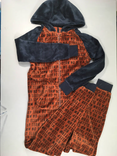 Surpyjama brun-bleu Ecritures, moins cher chez Petit Kiwi