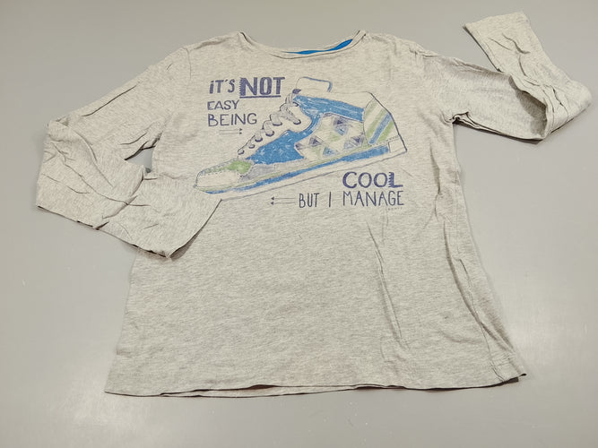 T-shirt m.l gris flammé , basket "it's  NOT easy being", moins cher chez Petit Kiwi